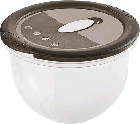 Actual product image keeeper Microwave tin "laura" 2in1, round, 1.5 litres Microwave and freezer tin in one, lid: dark (1.50 l)