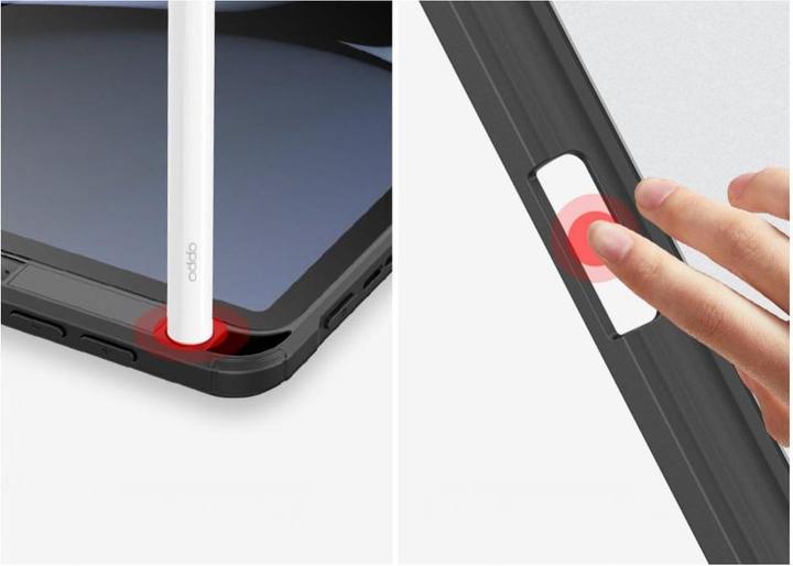 Actual product image Dux Ducis Toby Armored Flip Smart Case for Oppo Pad with pen holder, black (Oppo Pad 11'')