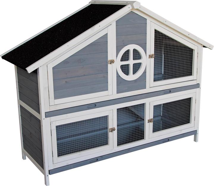 Wiltec Kaninchenstall 1160x450x1080mm Hasenvilla Kaninchenkäfig Hasenkäfig