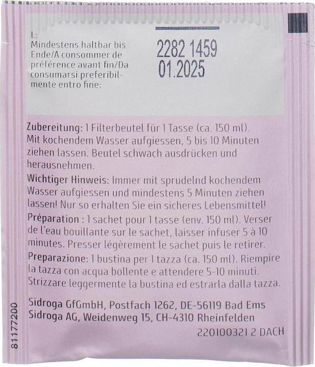 Nährwerte und Zutaten Sidroga Schwangerschaftstee (30 g)