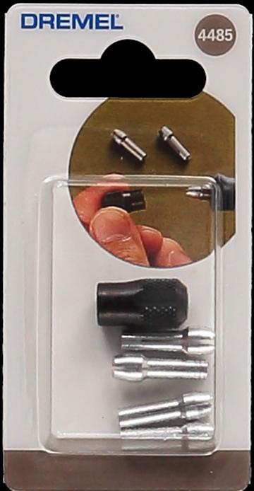 Produktbild Dremel Spannzangen-Set (Spannmutter, Spannzangen 0,8 / 1,6 / 2,4 / 3,2 mm) (5 Stück)