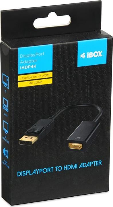 Actual product image iBox Adapter IADP4K DisplayPort to HDMI 4K (HDMI, 20 cm)