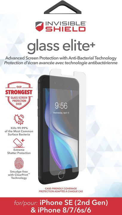 Image du produit Zagg InvisibleShield Glass Elite+ Apple (e) (1 pièce(s), Apple iPhone 6, Apple iPhone 7, Apple iPhone SE, Apple iPhone 6s, Apple iPhone 8)