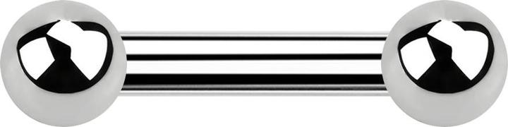 Actual product image Star Piercing Barbell silver with two balls (Surgical steel 316L, without brass)