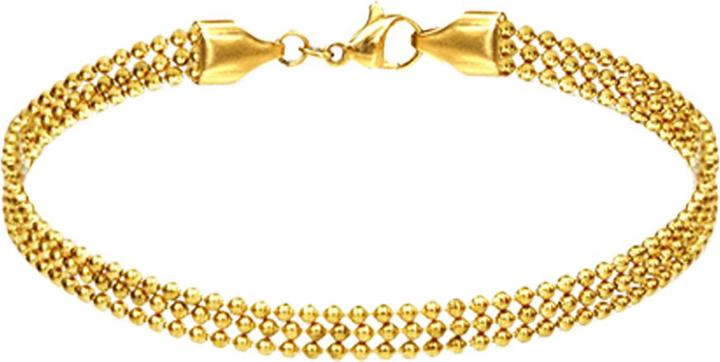 Image du produit Star Piercing Chaîne de bras plaquée or trois chaînes à boules individuelles (18 cm, Acier chirurgical 316L, sans laiton)