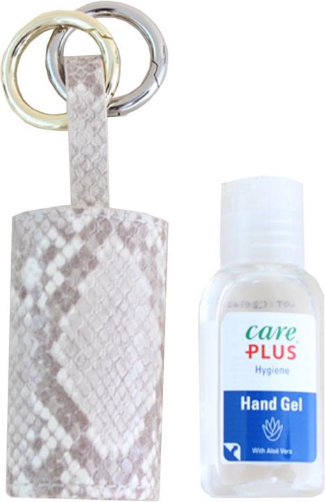 Carry & Co. Handcare Leather Case with Gold and Silver Key Ring Beige Snake