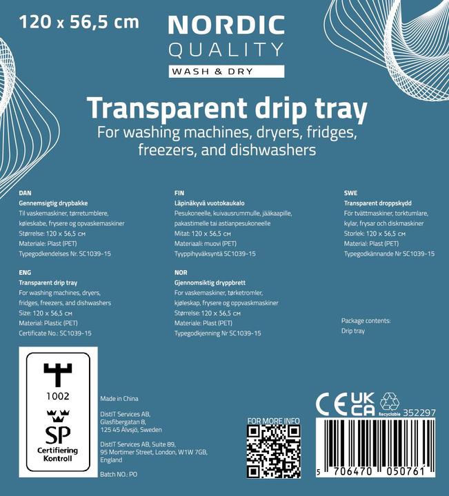 Produktbild Nordic Refrigerator safety tray, 120 cm