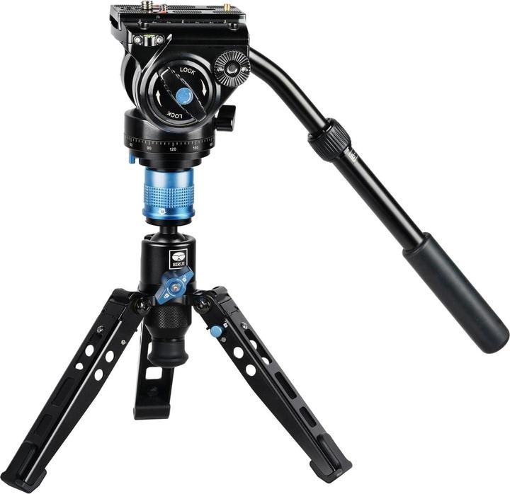 Actual product image Sirui P-424FL Carbon Fibre Monopod with Stand and video head VH-10 (Carbon, Metal)