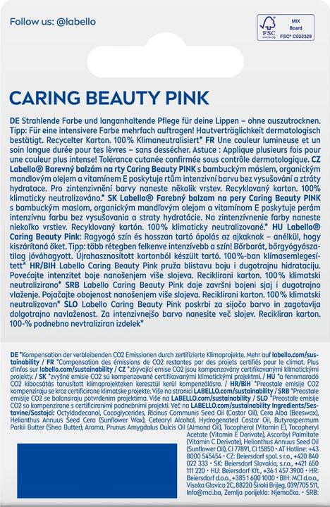 Produktbild Labello Caring Beauty Pink Stick 4.8 g (Pflegestift, 5.50 ml)