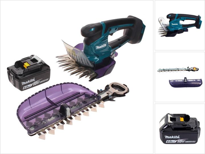 Productafbeelding Makita DUM 604 G1X Accu grasschaar 18 V met gras- en struikschaarblad + 1x accu 6.0 Ah - zonder (Draadloze heggenschaar)