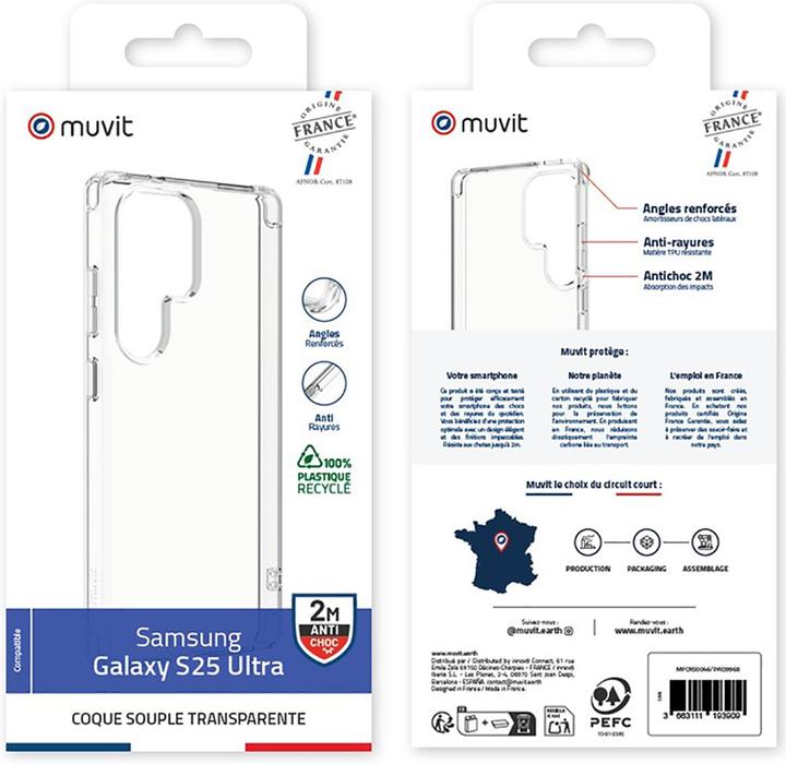 Actual product image Muvit France Coque Transparente Recyclee Samsung Galaxy S25 Ultra (Samsung Galaxy S25 Ultra)