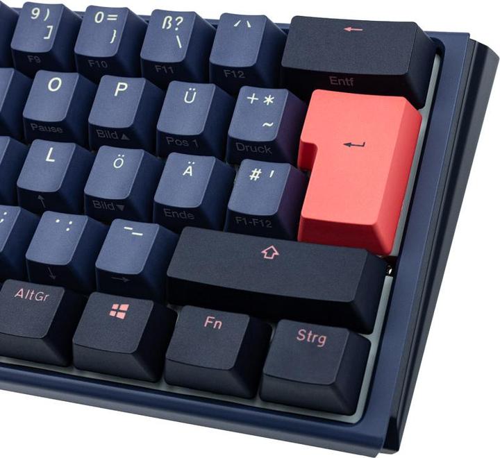 Actual product image Ducky One 3 Cosmic Blue Mini Gaming Keyboard, RGB LED - MX-Speed-Silver (DE, Cable)