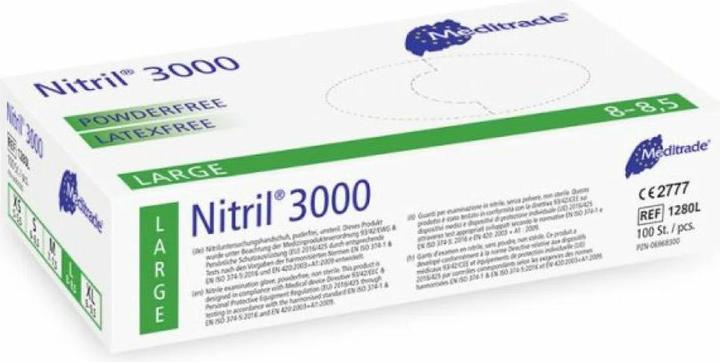 Actual product image Meditrade Examination gloves Nitril 3000 X-long blue powderfree (L)