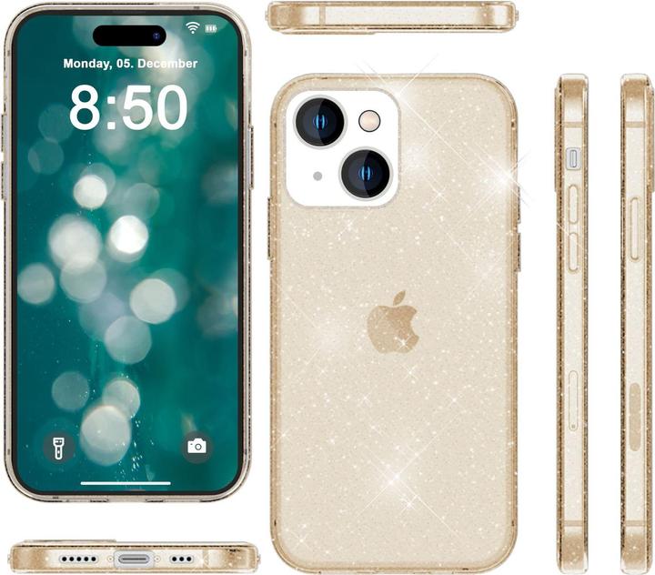 Actual product image Nalia Clear glitter silicone cover (Apple iPhone 15)