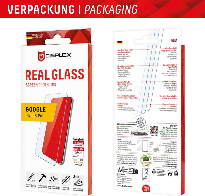 Displex Real Glass, 2D Panzerglas (1 pièce(s), Google Pixel 8 Pro)