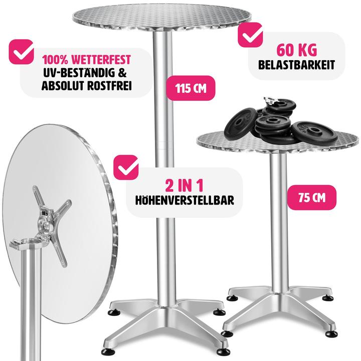 Produktbild tectake Bistrotisch (Ø 60 x 114 cm)