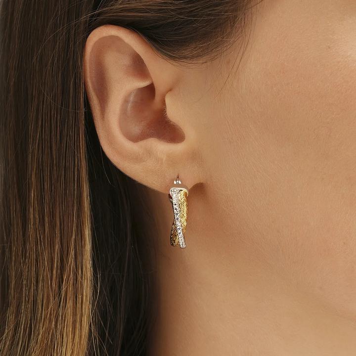 Produktbild Charles Garnier Ohrringe aus zweifarbigem Silber, Zirkoniumoxid (Vergoldetes Silber und Rhodiniertes Silber)