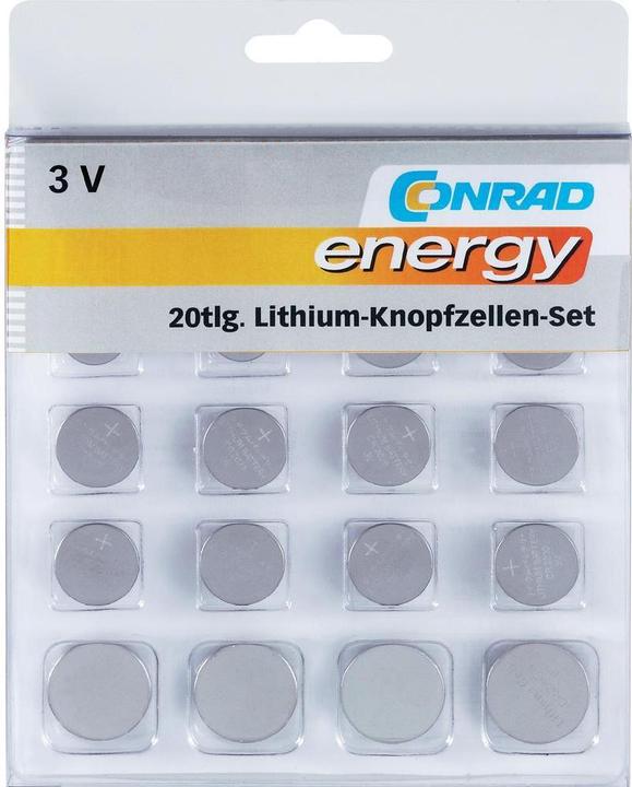 Produktbild Conrad energy 20tlg. Lithium-Knopfzellen-Set (20 Stk.)
