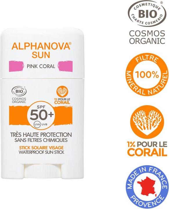 Image du produit Alphanova SUN Bio STICK SPF50+ ROSE très haute protection stick (Spray solaire, SPF 50+, 12 ml, 12 g)