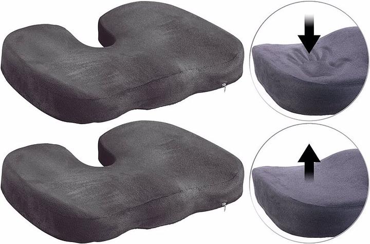 Produktbild Lescars 2er-Set Memory-Foam-Sitzkissen (44 x 35 x 7.5 cm)