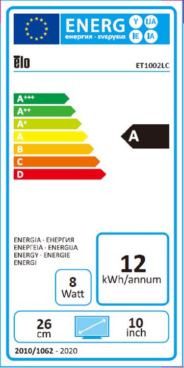 Energy Label ēlo Elo 1002L M-Series LED Monitor (1280 x 800 pixels, 10.10")