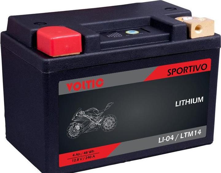 Actual product image Voltic Sportivo LI-04 YTX12A-BS Lithium 4Ah Motorcycle Battery LTM14 (12 V, 12 Ah, 240 A)