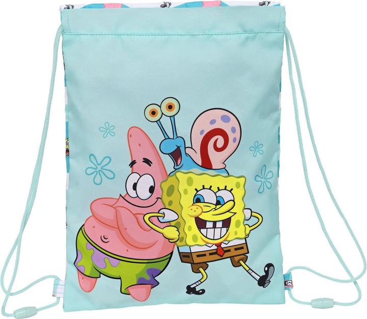 Produktbild Safta Rucksacktasche mit Bändern Spongebob Stay positive Blau Weiss (26 x 34 x 1 cm)