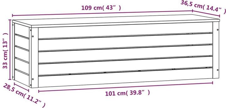 Actual product image VidaXL Truhe Weiss 109x36,5x33 cm Massivholz Kiefer,Farbe