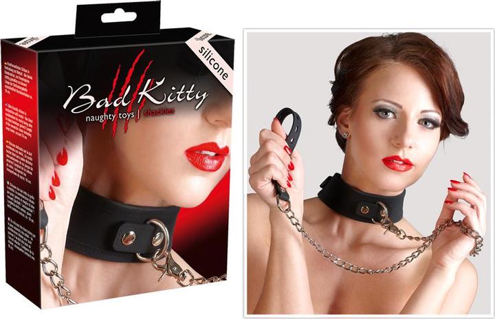 Actual product image Bad Kitty Silicone collar with leash