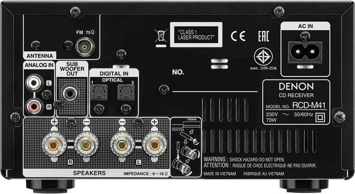 Produktbild Denon RCDM41BKE2 (Bluetooth, CD Player, 1x 60 W)