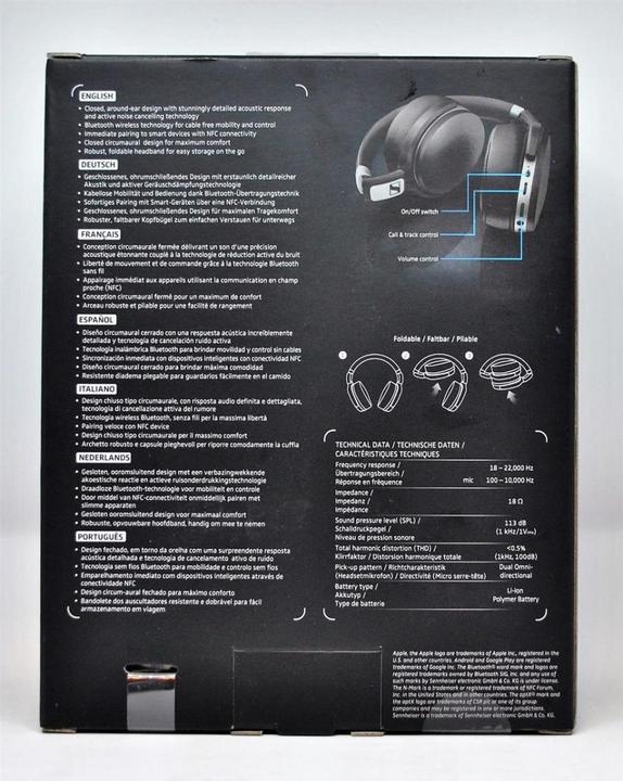 Actual product image Sennheiser HD 4.50 Btnc (ANC, 19 h, Cable, Wireless)