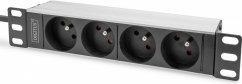 Actual product image Digitus 10" socket strip with aluminum profile, 4-way CEE 7/5 sockets (4 x, CEE 7/5, 2 m)