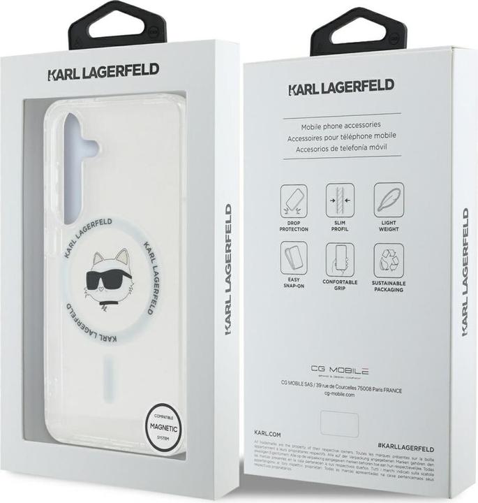 Produktbild Karl Lagerfeld HC Magnetic IML Metal Choupette Head case for Samsung Galaxy S25 Plus white (Samsung Galaxy S25+)