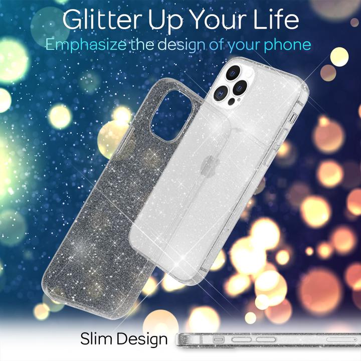 Actual product image Nalia Clear glitter silicone cell phone case (Apple iPhone 13 Pro Max)