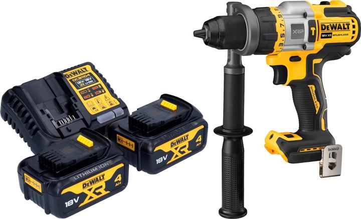 Actual product image DeWalt DCD 999 M2 cordless impact drill 18 V 95 Nm brushless + 2x rechargeable battery 4.0 Ah + charger (Rechargeable battery operated)