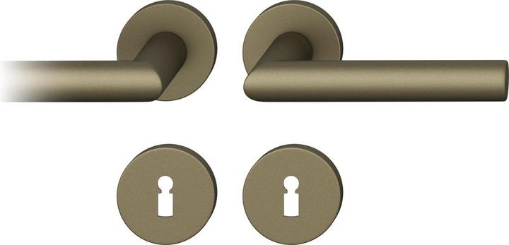 Produktbild FSB Drückergarnitur 121076 ASL, Türgriffe + Rosetten BB, Alu mittelbronze farbig (Türgarnitur)