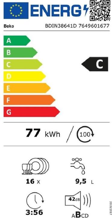 Energy Label Beko BDIN38641D