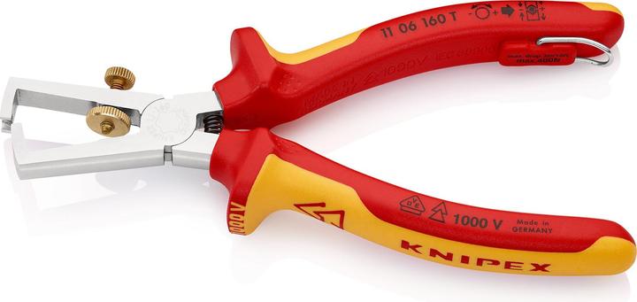 Actual product image Knipex Stripping pliers with 1106160TBK fixing eyelet (165 mm)