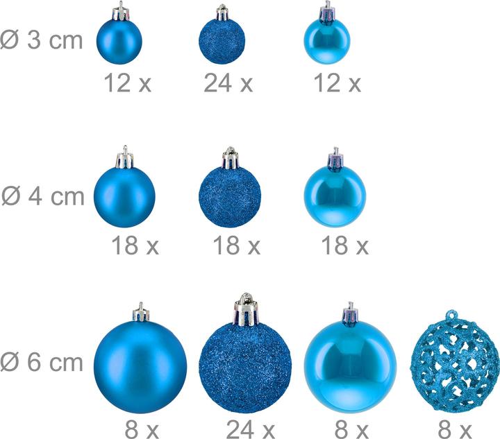Actual product image Relaxdays Christmas baubles set (150 -part)