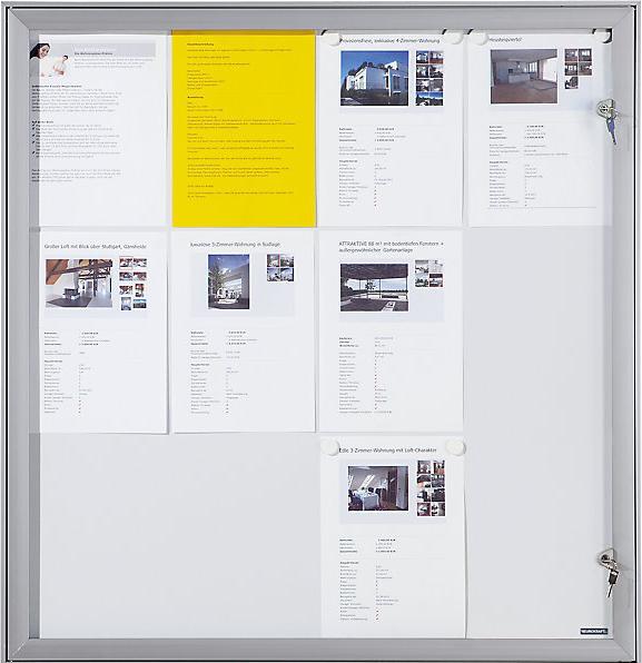 Image du produit eurokraft pro Vitrine avec porte à charnière (Tableau magnétique, Tableau d'affichage, 52,5 x 69,5 cm)
