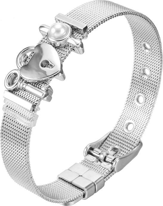 Actual product image Heideman Mesh bracelet polished (100% stainless steel)