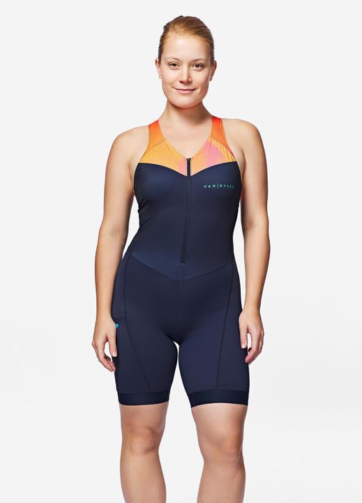 Van rysel Women'S Short-Distance Triathlon Trisuit - Navy/Orange (S)