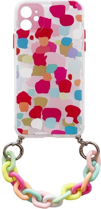 Immagine prodotto Hurtel Colour Chain Case cover elastica flessibile in gel con ciondolo a catena per iPhone 12 multicolore (Apple iPhone 12)