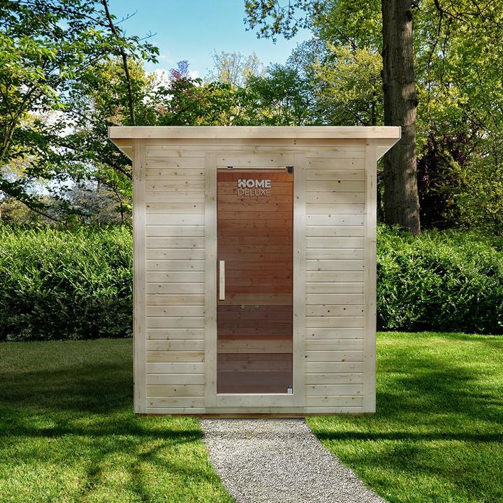 Immagine prodotto Home Deluxe Sauna esterna MACAH L- 221 x 217 cm per 4 persone - Sauna con riscaldamento da 6kW