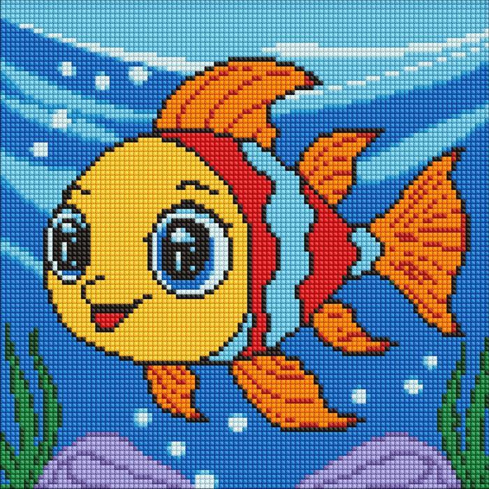Actual product image Ideyka Diamond Painting - The dreamy fish 30 x 30 cm