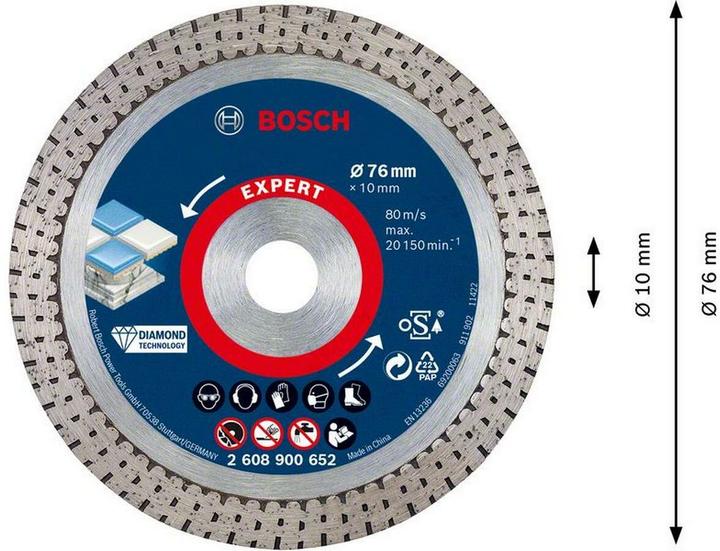 Produktbild Bosch Professional Zubehör EXPERT HardCeramic 76 mm Diamanttrennscheiben 76 x 1,5 x 10 mm