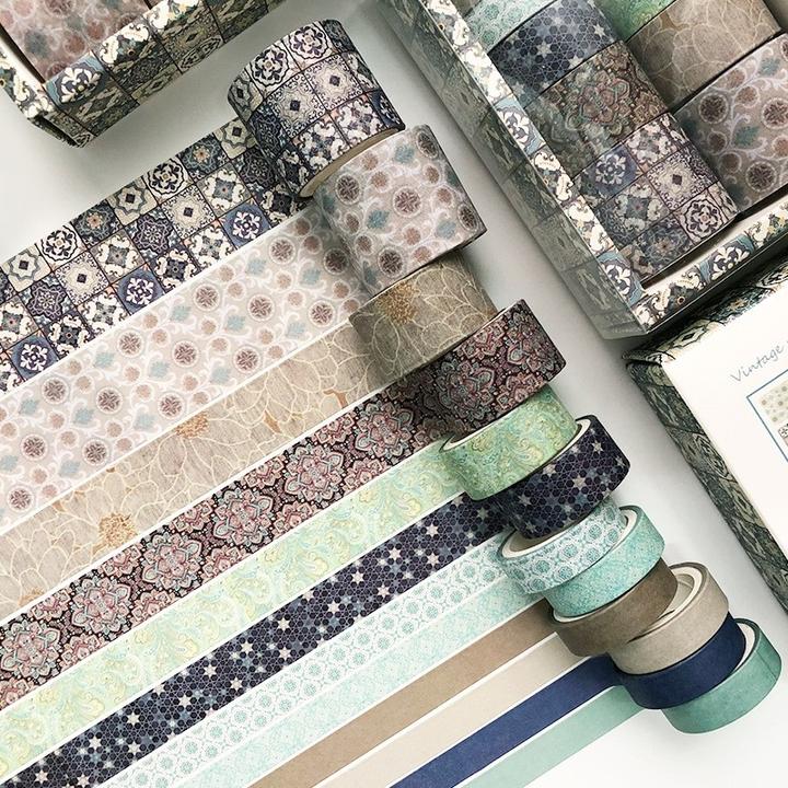 False Washi Tape 12er Set Antiker Stil