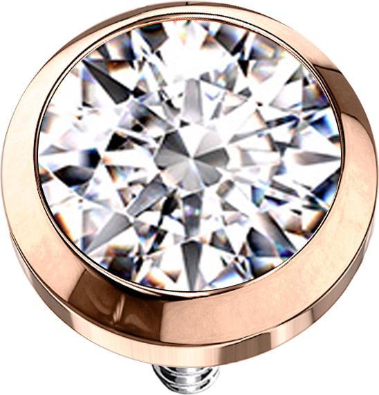 Produktbild Star Piercing Dermal Anchor rosegold mit Kristall silber (ohne Messing, Chirurgenstahl 316L)