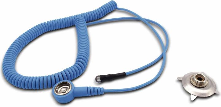 Produktbild Quadrios ESD-Erdungskabel 1.80 m Klemme, Druckknopf 10 mm, Ringkabelschuhanschluss