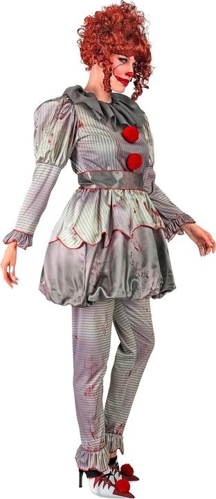 Produktbild Widmann Horrorclown "ES" Damenkostüm Kleid, Leggings, Gürtel, Schuhüberzieher (L)